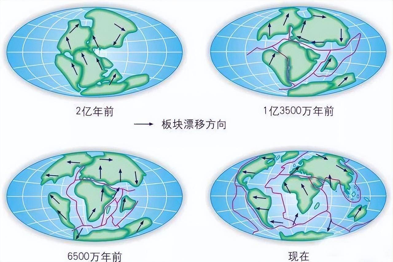 大陆漂移说示意图图片