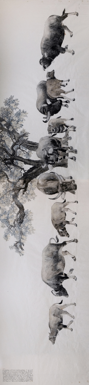 《四季百牛图》《稻草群雀图》《春花百禽图》《五牛图》《九牛图》