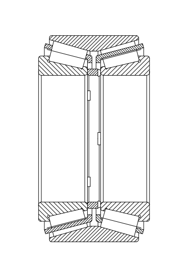 目前使用双列圆锥滚子轴承为典型的tdo结构,即由两个内圈组件,一个中