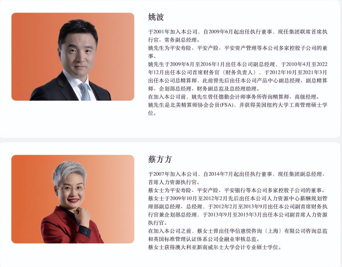 姚波辭任聯席首席執行官職務後,目前中國平安聯席ceo僅剩謝永林