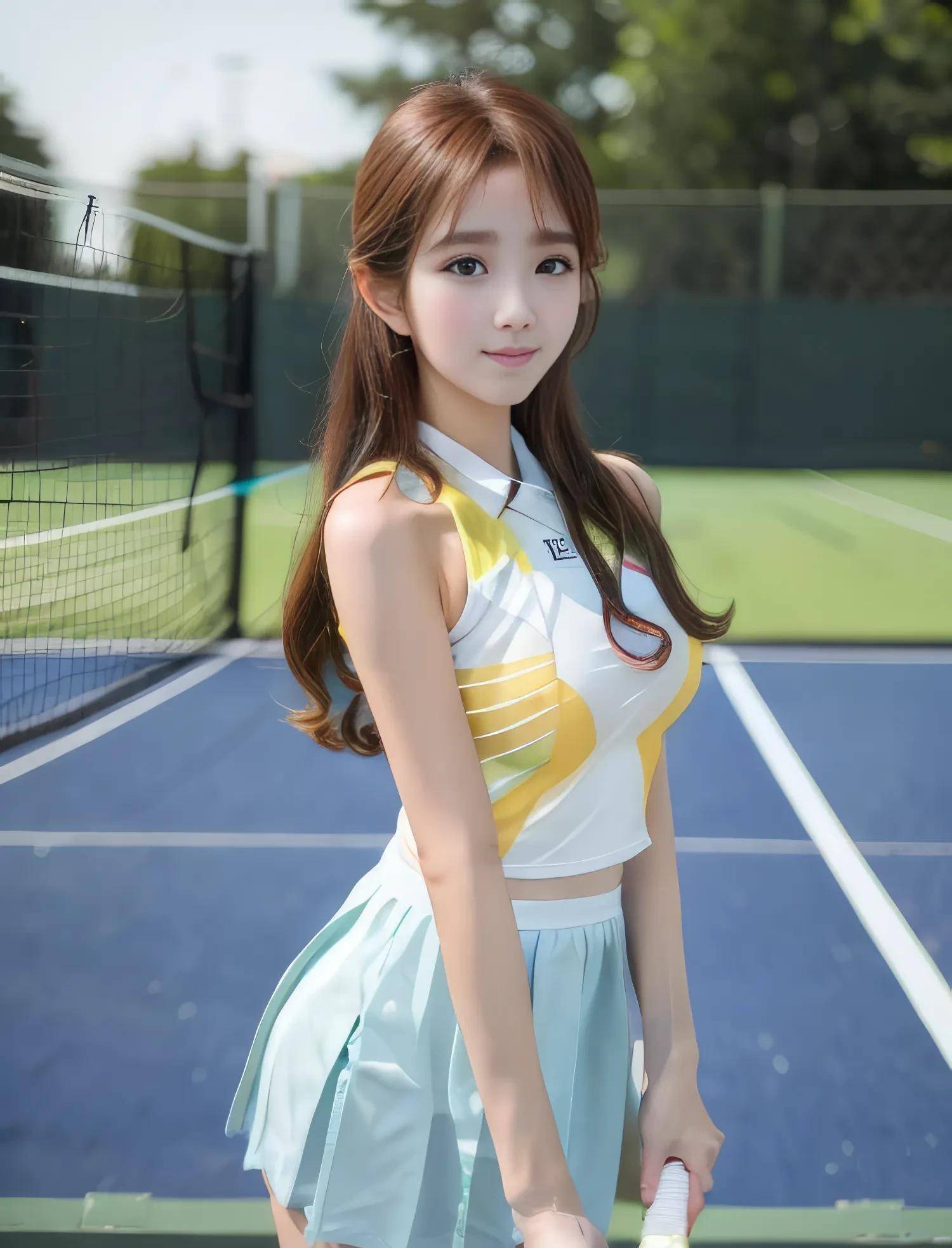 在操场上疯狂运动的网球女孩?(女子)_李婷_训练_进行