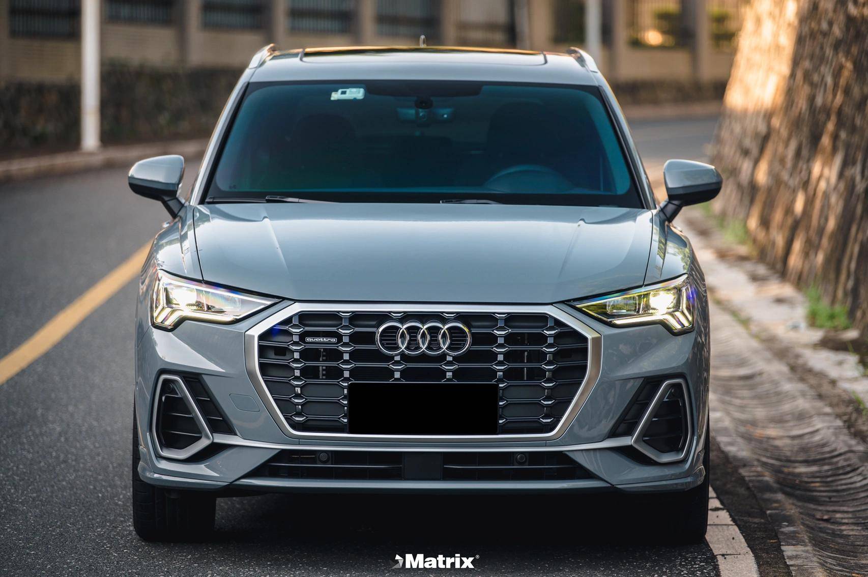 67奥迪q3-matrix矩阵改色膜北极灰,冷调中灰偏蓝色_肩并肩_时尚