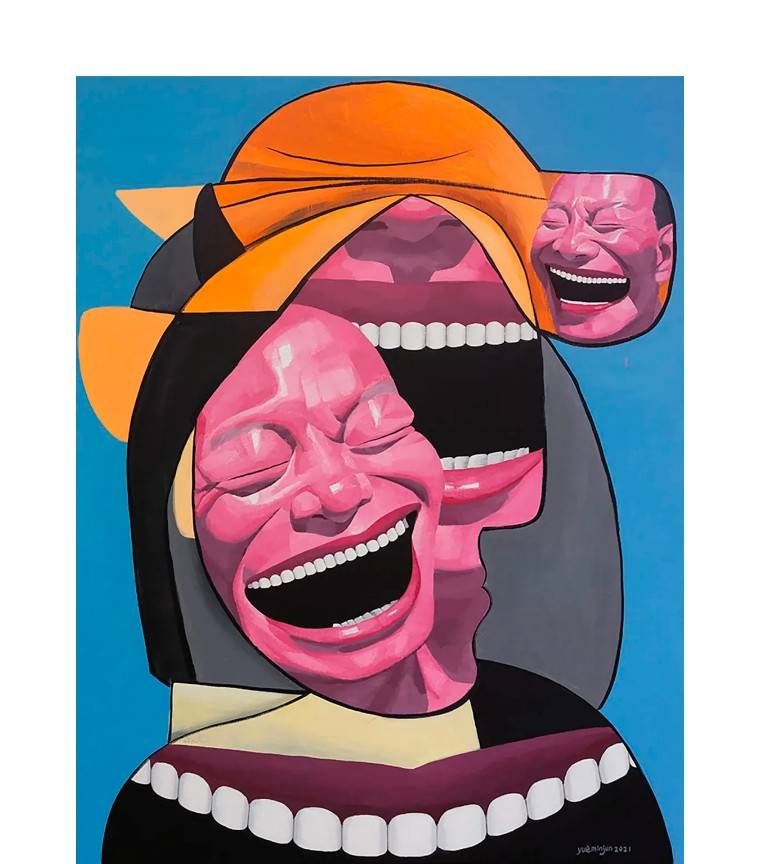 艺术鉴赏 | 岳敏君的笑脸人_油画_cm_布面