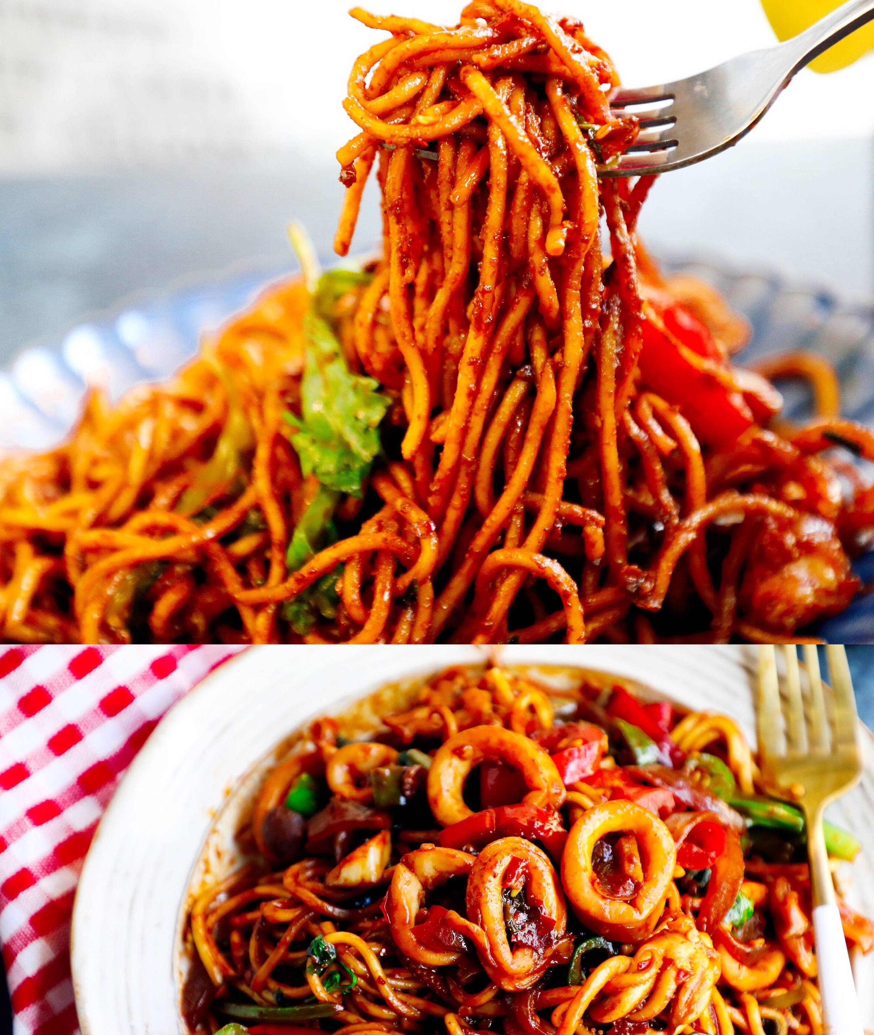 好吃到飙泪的酱爆鱿鱼面做法!烧胃暖心的美味在家轻松做!