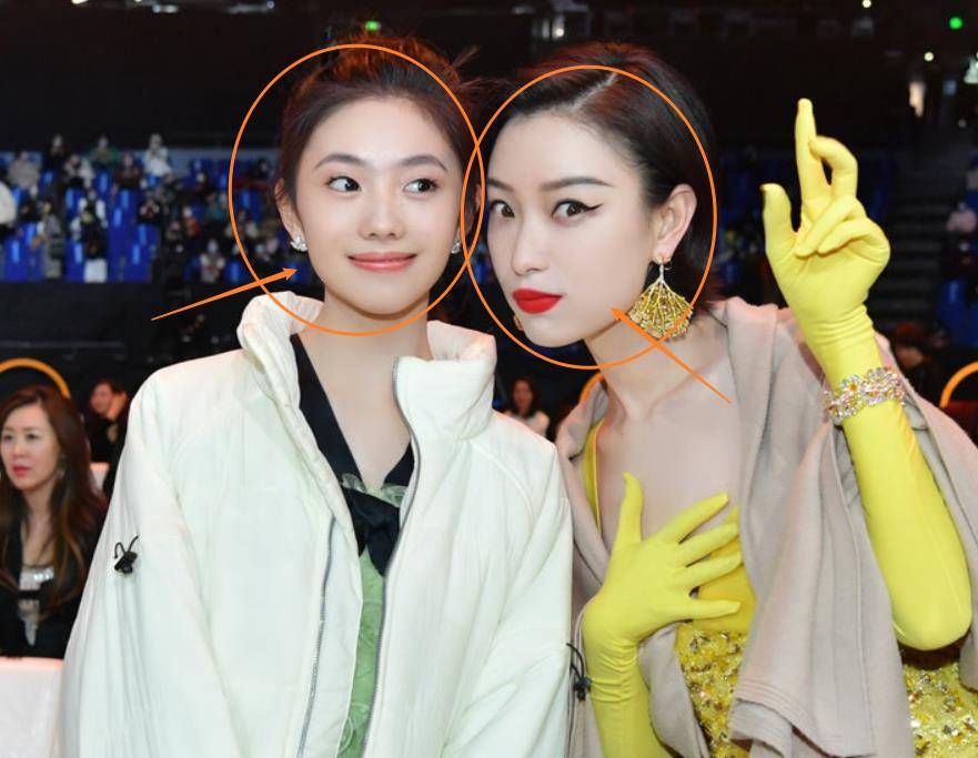 倪妮与刘浩存同框合影,细看两人气质对比,才知头围小有多么重要_晚会