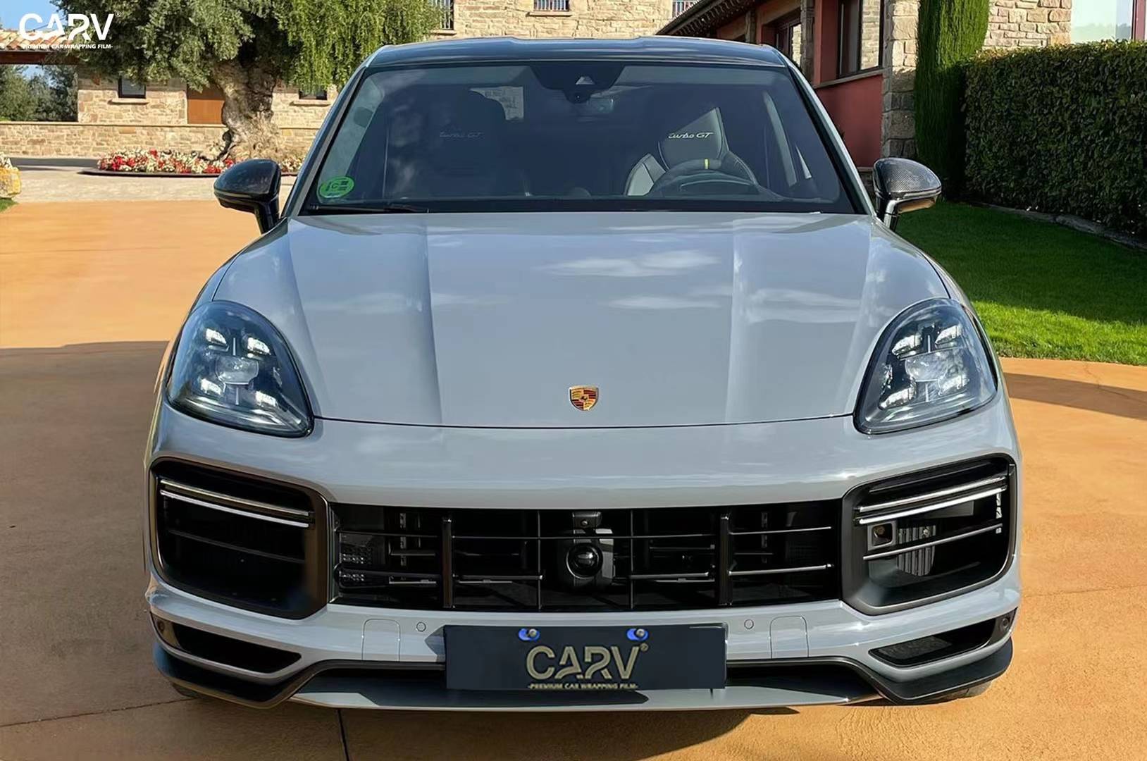 保时捷卡宴卡孚改色膜白金保时捷极地灰,经典有腔调,好看有质感_搜狐