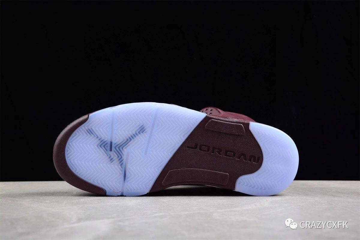 乔丹勃艮第酒红 air jordan 5 burgundy 水晶底篮球鞋dz4131-600_jump