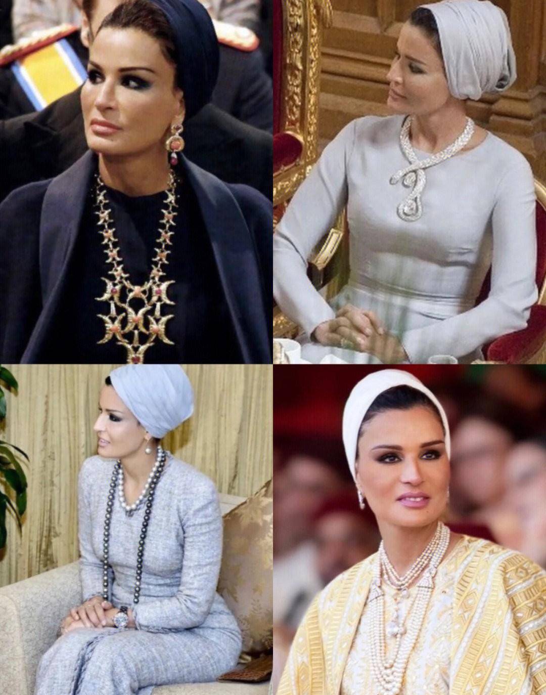 圈粉了"卡塔尔"王太后:衣品永远完美,裙子过膝,美丽华贵_颜色_衣服