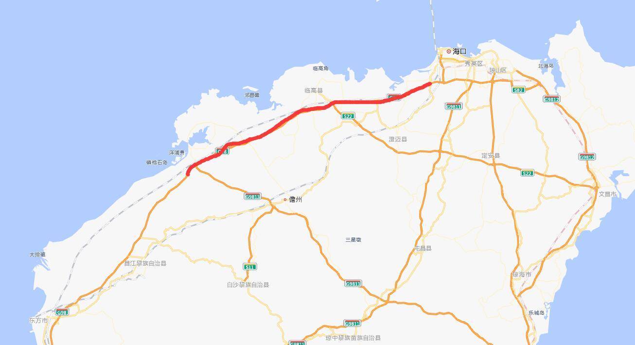 g98环岛高速公路是海南境内的一条干线高速,几乎是全线出现了繁忙的