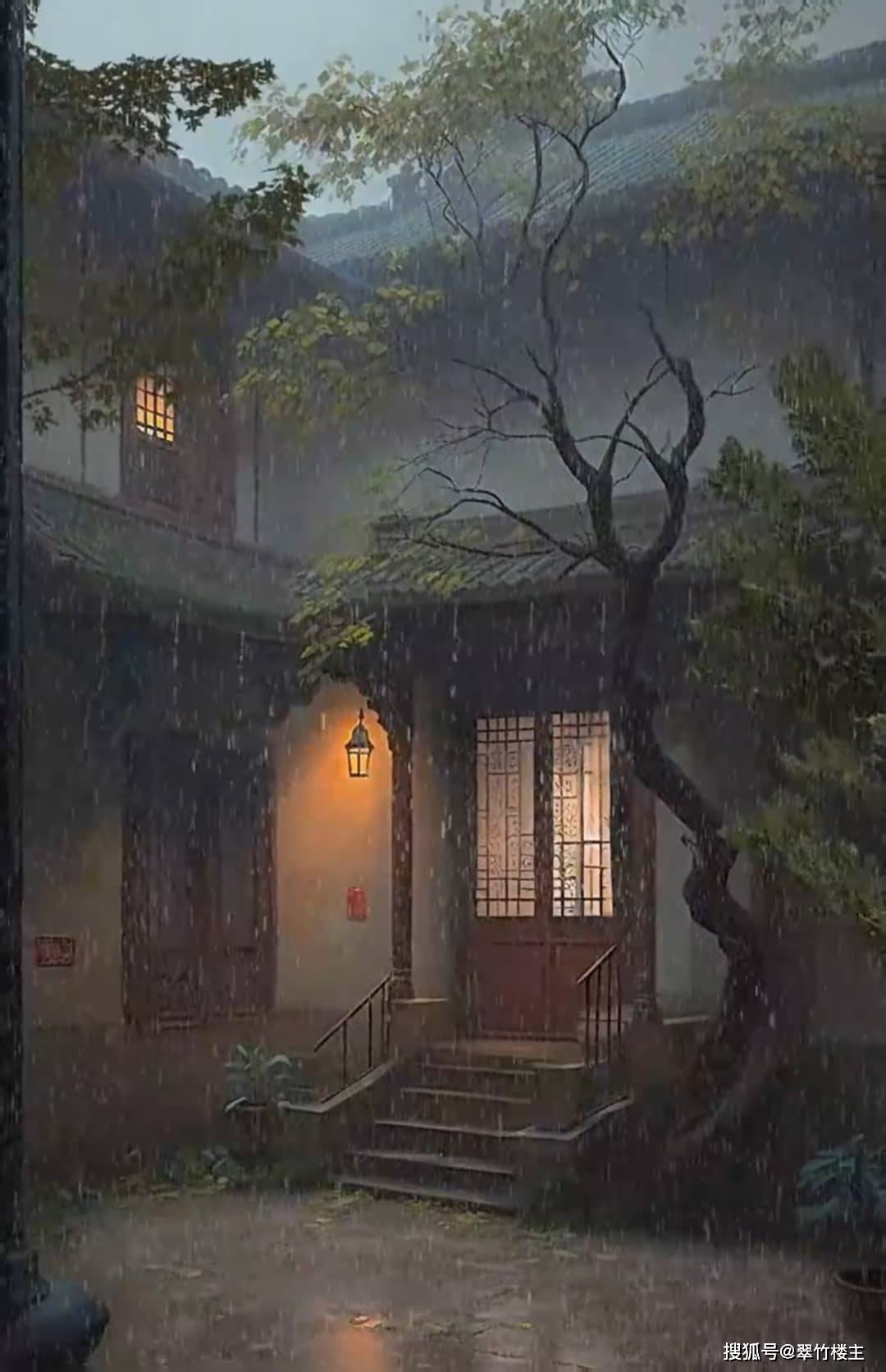 后记:昨夜下起了大雨,风雨中思绪万千,有感而作.