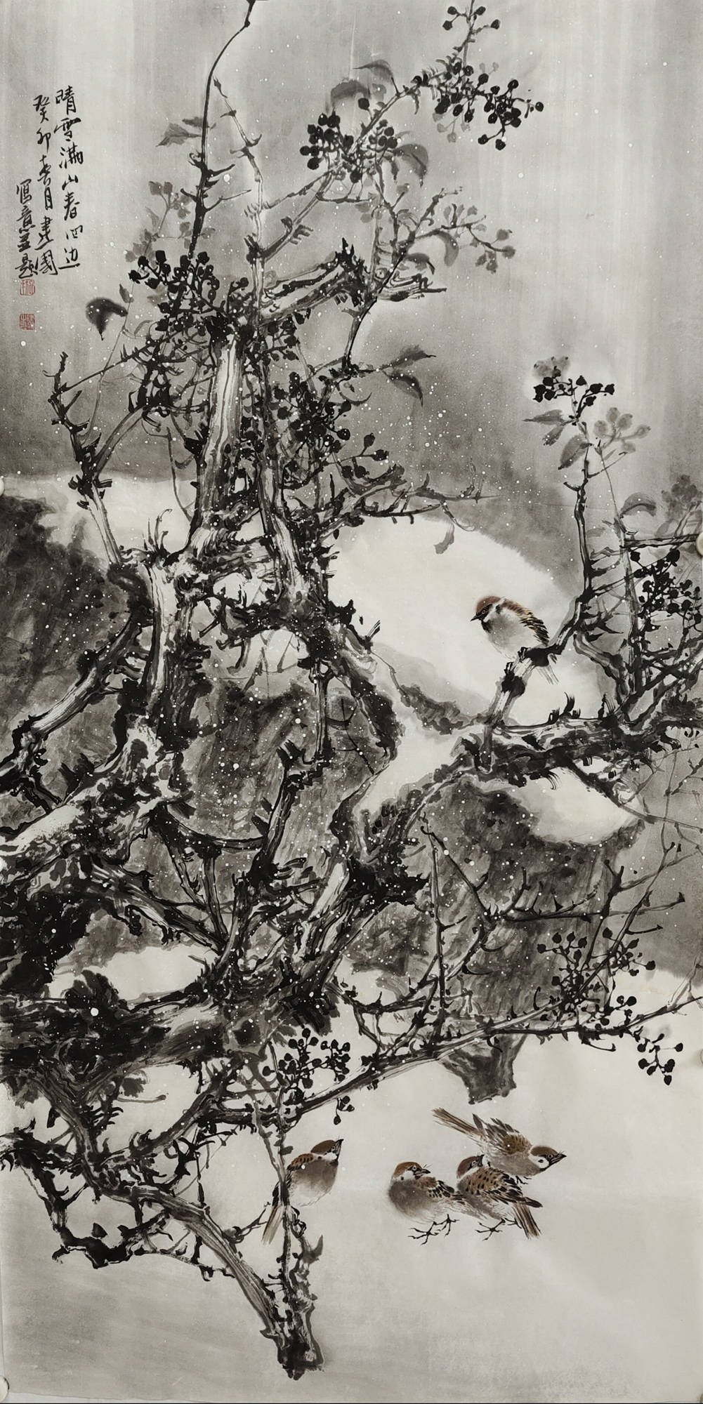 【画作】诗意的风景,画家施建国写意花鸟作品欣赏_全国_中国_水墨