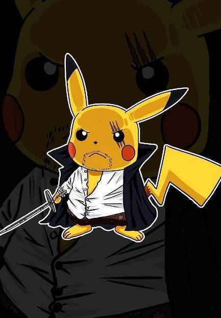 海贼王:皮卡丘和海绵宝宝恶搞五皇,红发皮卡丘拿剑的姿势很帅_四皇