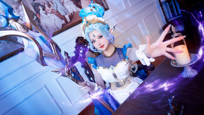 cos:金铲铲之战至臻风女迦娜cosplay正片17p-露儿大魔王_伊喵_白嫖