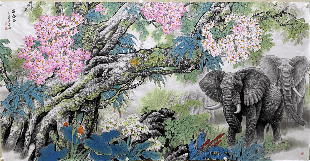 画家徐孟海对设色极为考究.