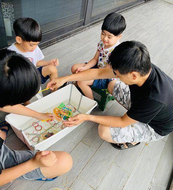 林志颖:宅家带娃兴趣多,和仨儿子做游戏罕见没有给kimi打马赛克_kyson