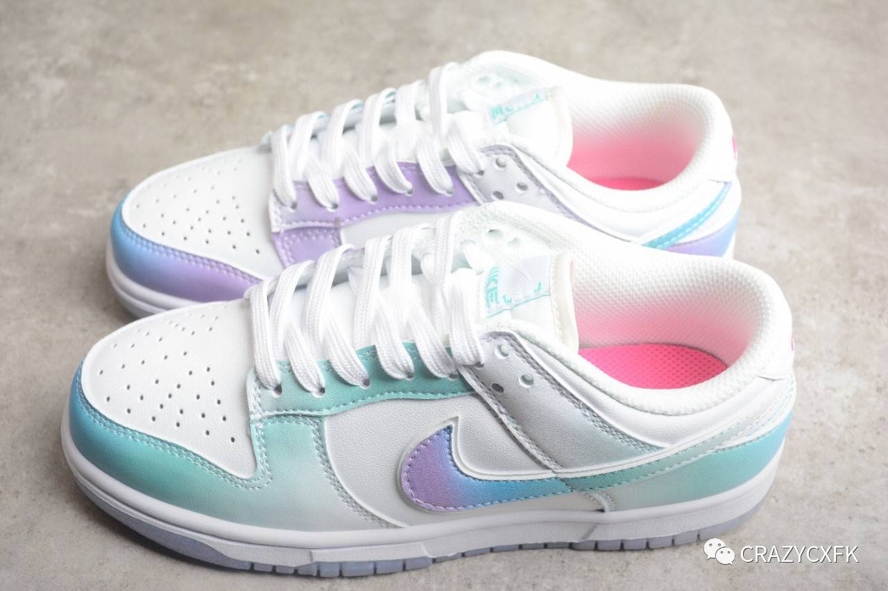 耐克nike dunk low violet and hyper pink 绿紫渐变炫彩水晶底板鞋