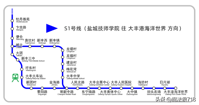 盐城地铁1号线规划图图片