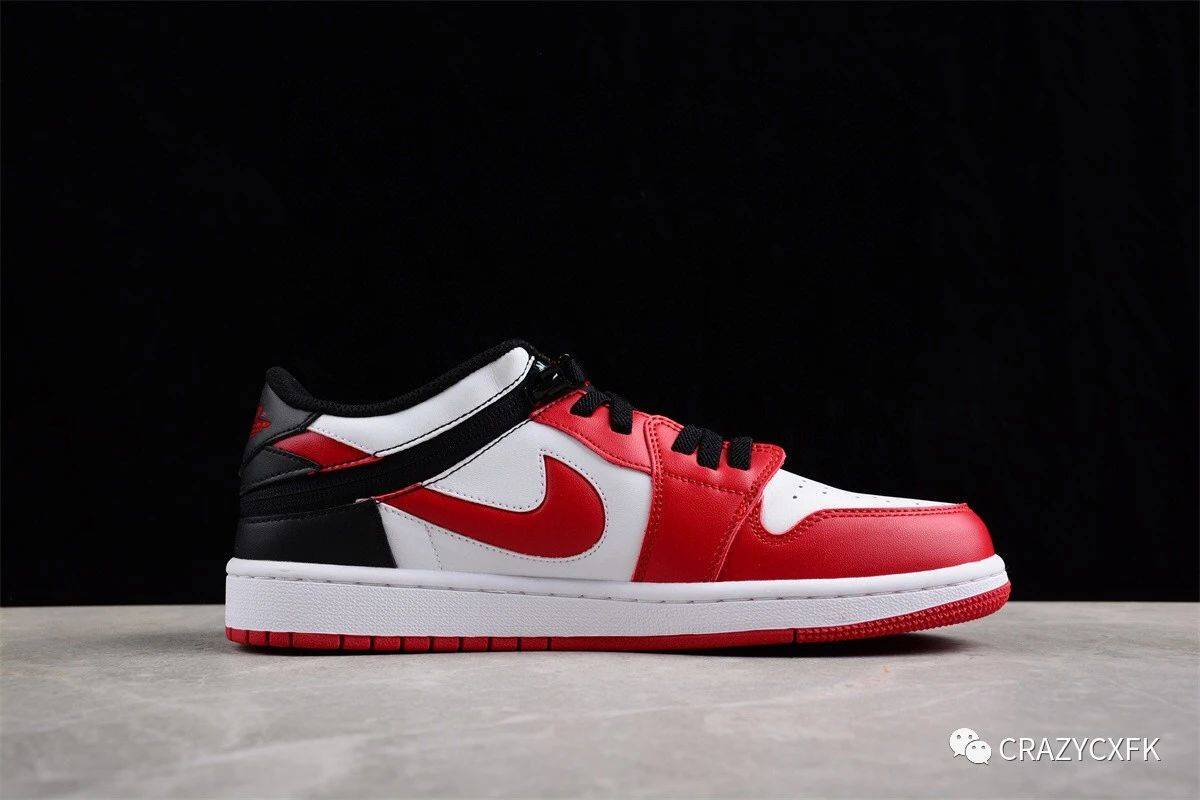 喬丹air jordan 1 low flyease gym red aj1 芝加哥紅運動鞋_白紅