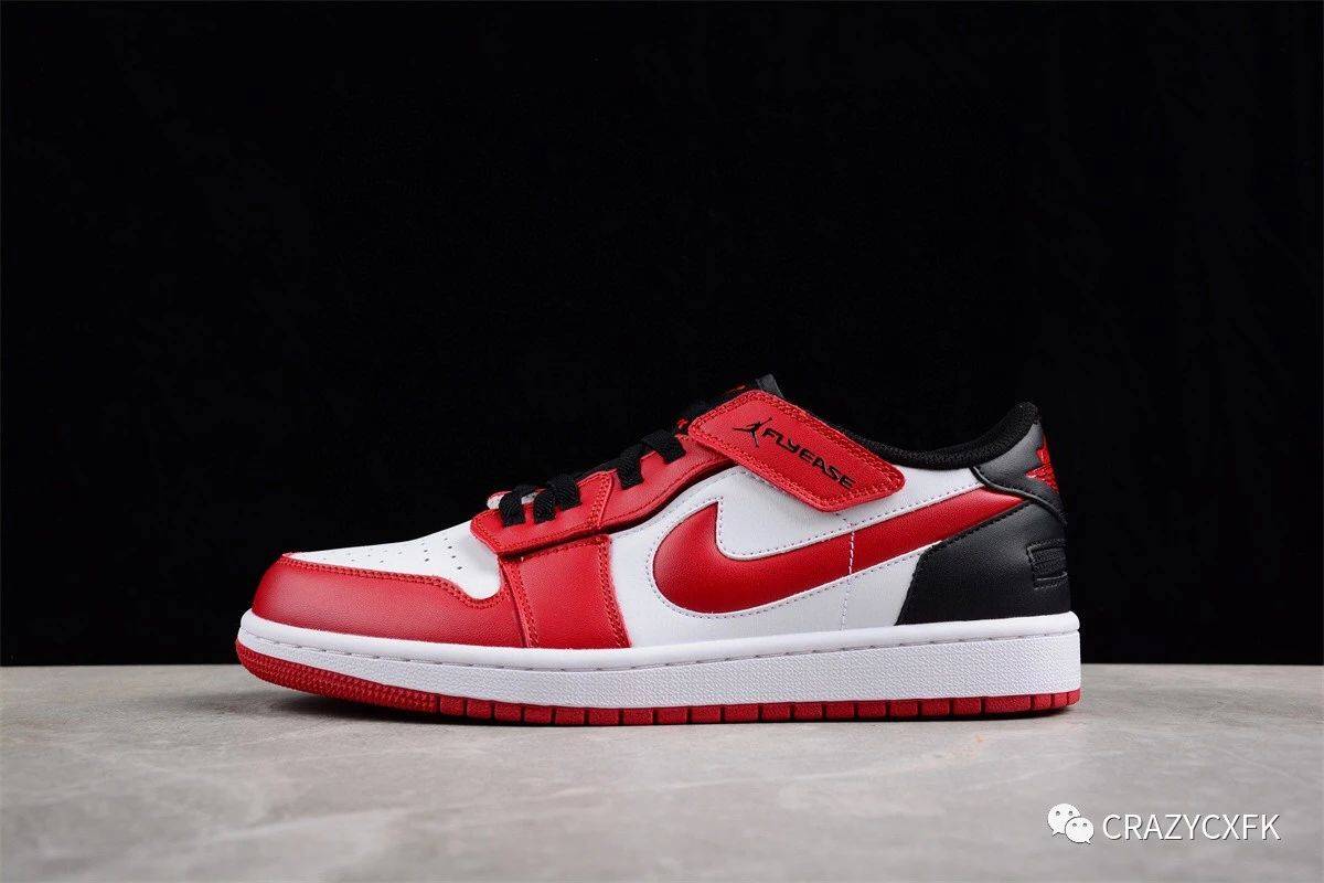 喬丹air jordan 1 low flyease gym red aj1 芝加哥紅運動鞋_白紅