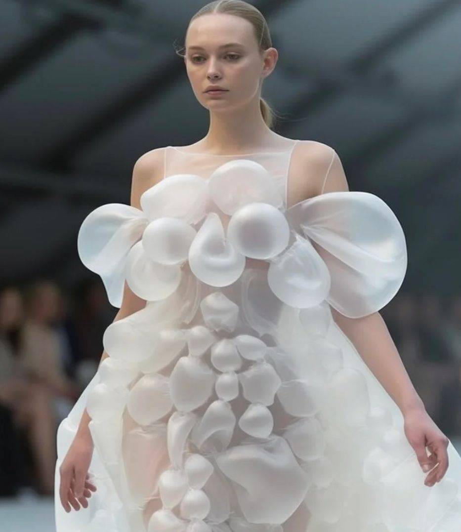 模特穿"充气泡泡裙"走t台,网友:好想捏爆它_设计_艺术品_衣服