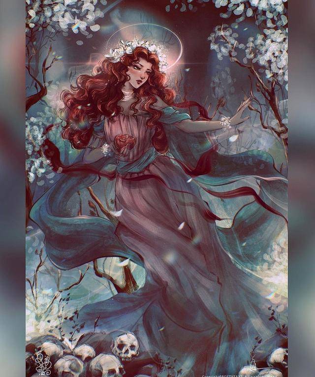 唯美版迪士尼公主,花木兰穿红色古装,爱丽儿以海洋为裙_仙蒂_爱丽儿