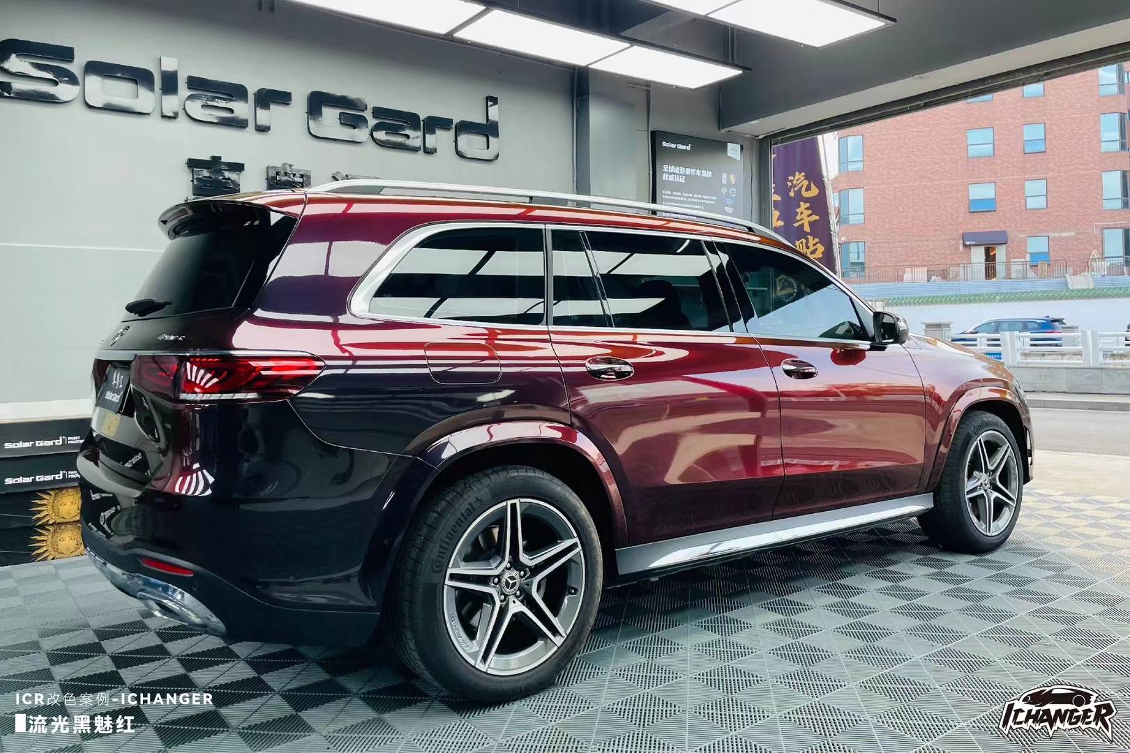 奔驰gls450-ichanger改色膜流动黑魅红,流动质感_搜狐汽车_搜狐网