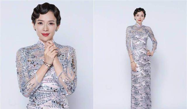 章子怡上综艺节目《王牌对王牌》,穿透视装旗袍,展示s身材曲线_照片