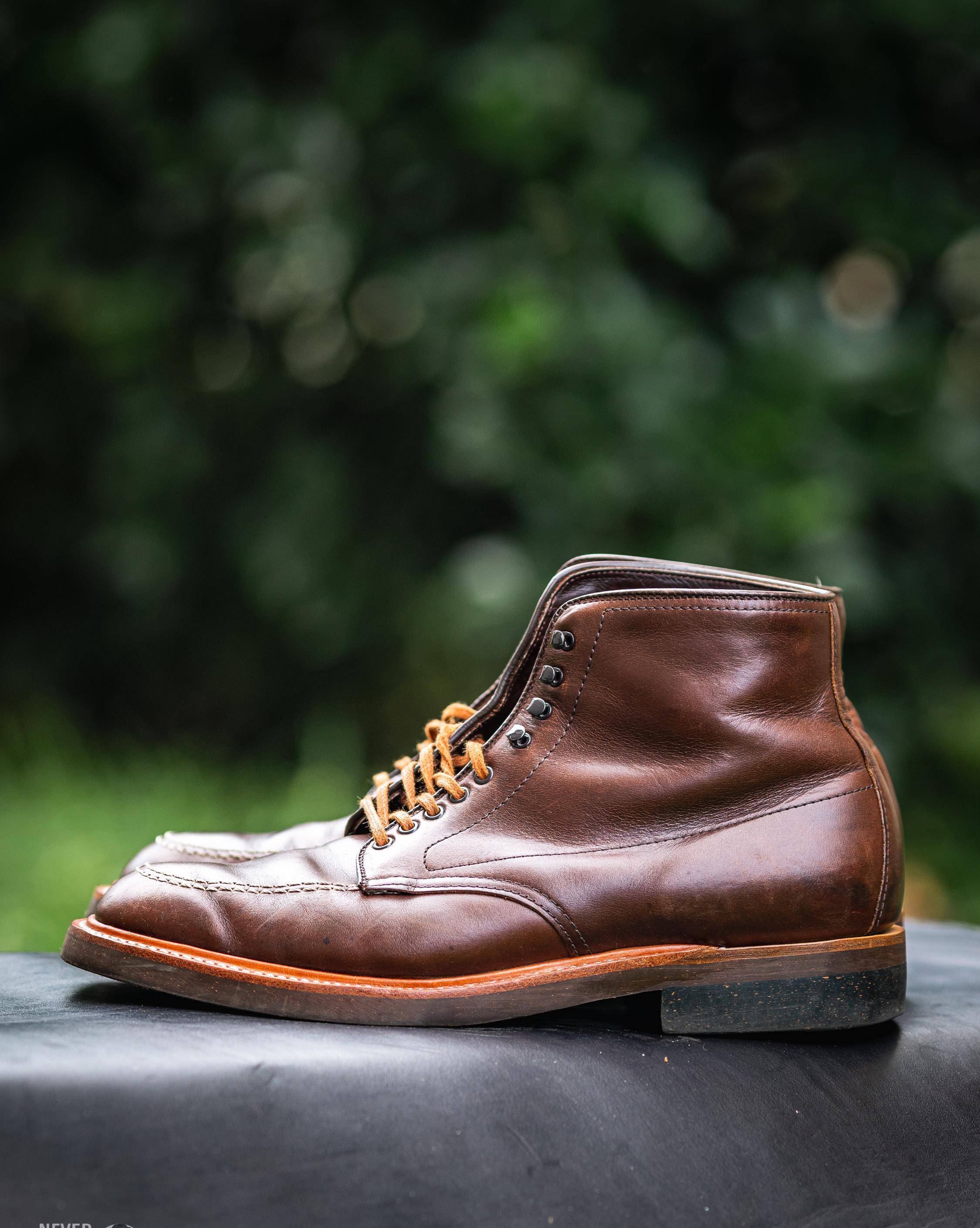 国外工装靴alden indy 403旧化效果展示_奥尔登_品牌_皮革