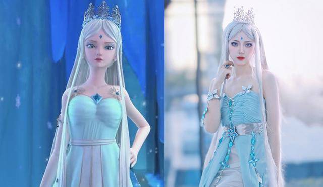 可以说是小哔目前见过最"神还原"的冰公主cosplay