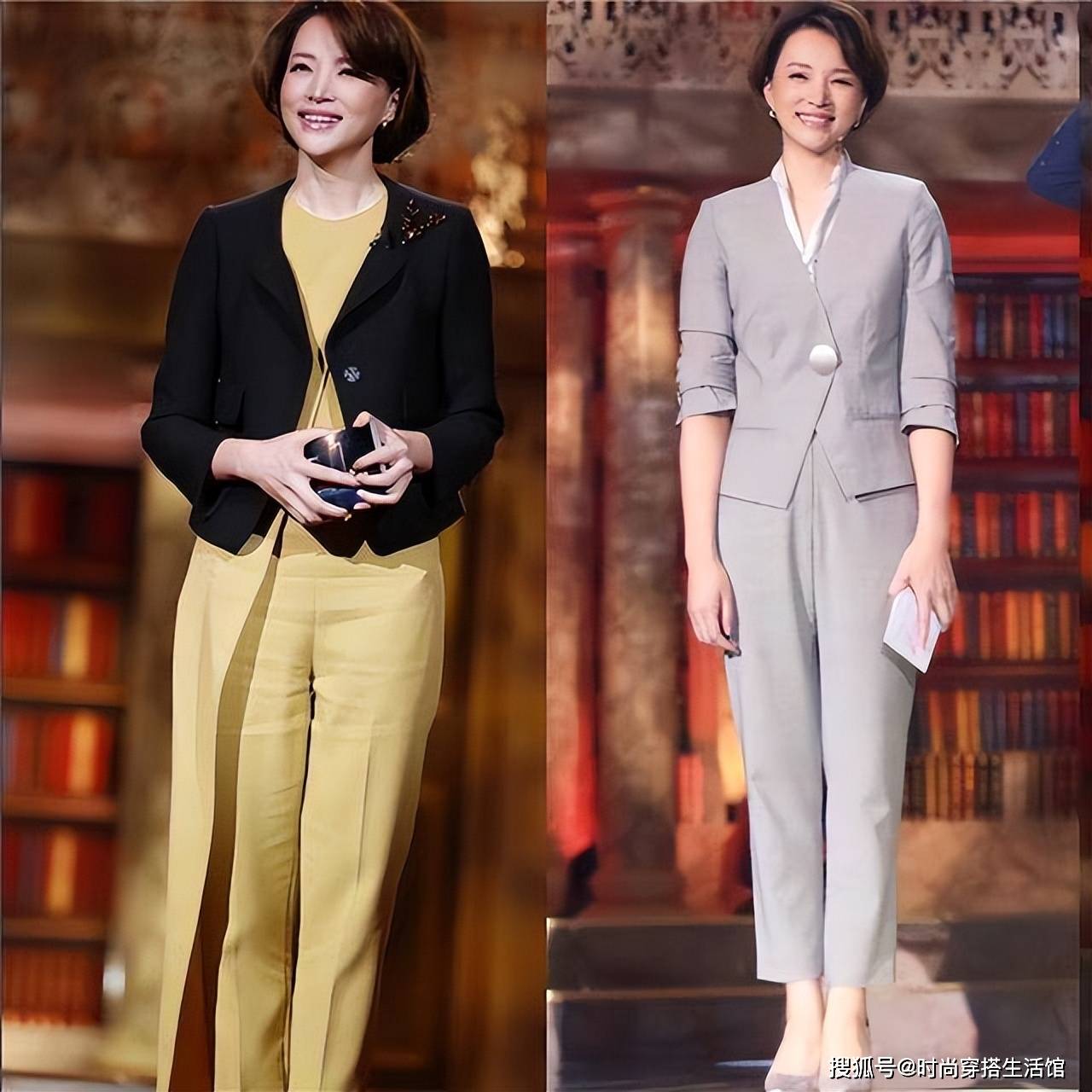 董卿才是"腹有诗书气自华"的女人:裙子过膝,发盘起,美得端庄_气质