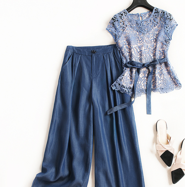 真丝阔腿裤套装,夏天穿着舒服又显瘦,飘逸充满女人味_夏日_上身_面料