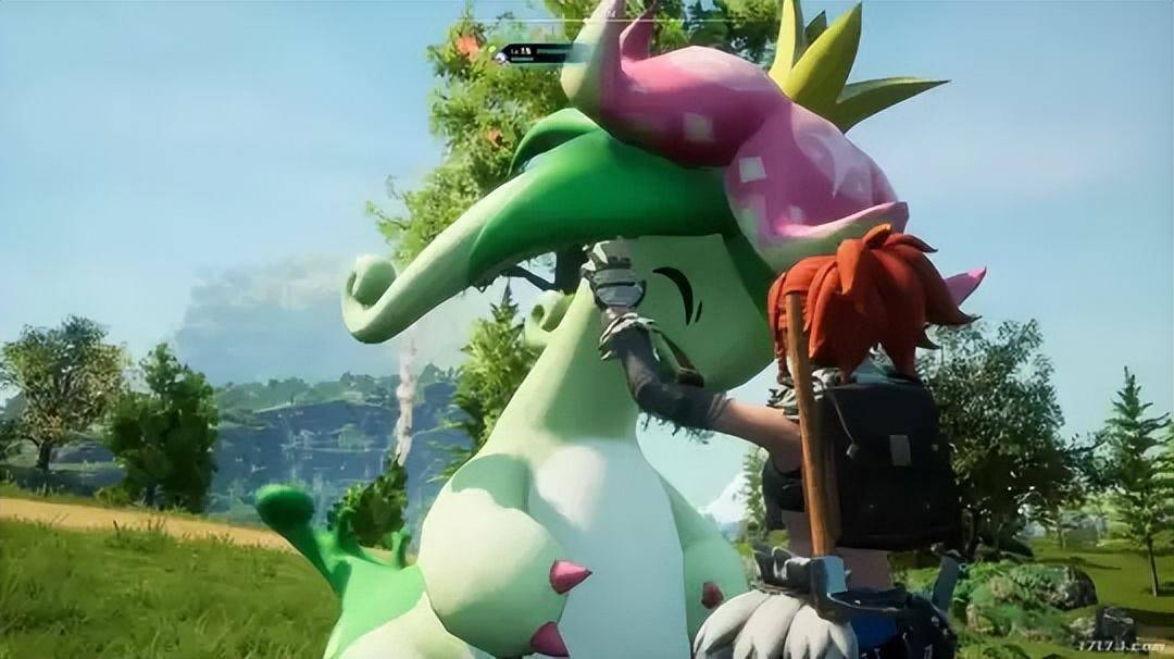 沙盒元素合作tps游戏《幻兽帕鲁》公布新物种大礼花恐龙_宝可梦_pair_