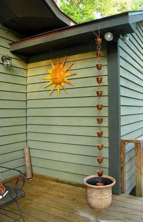 景观中的雨链,落水成趣,历久弥新_雨水_建筑物_庭院