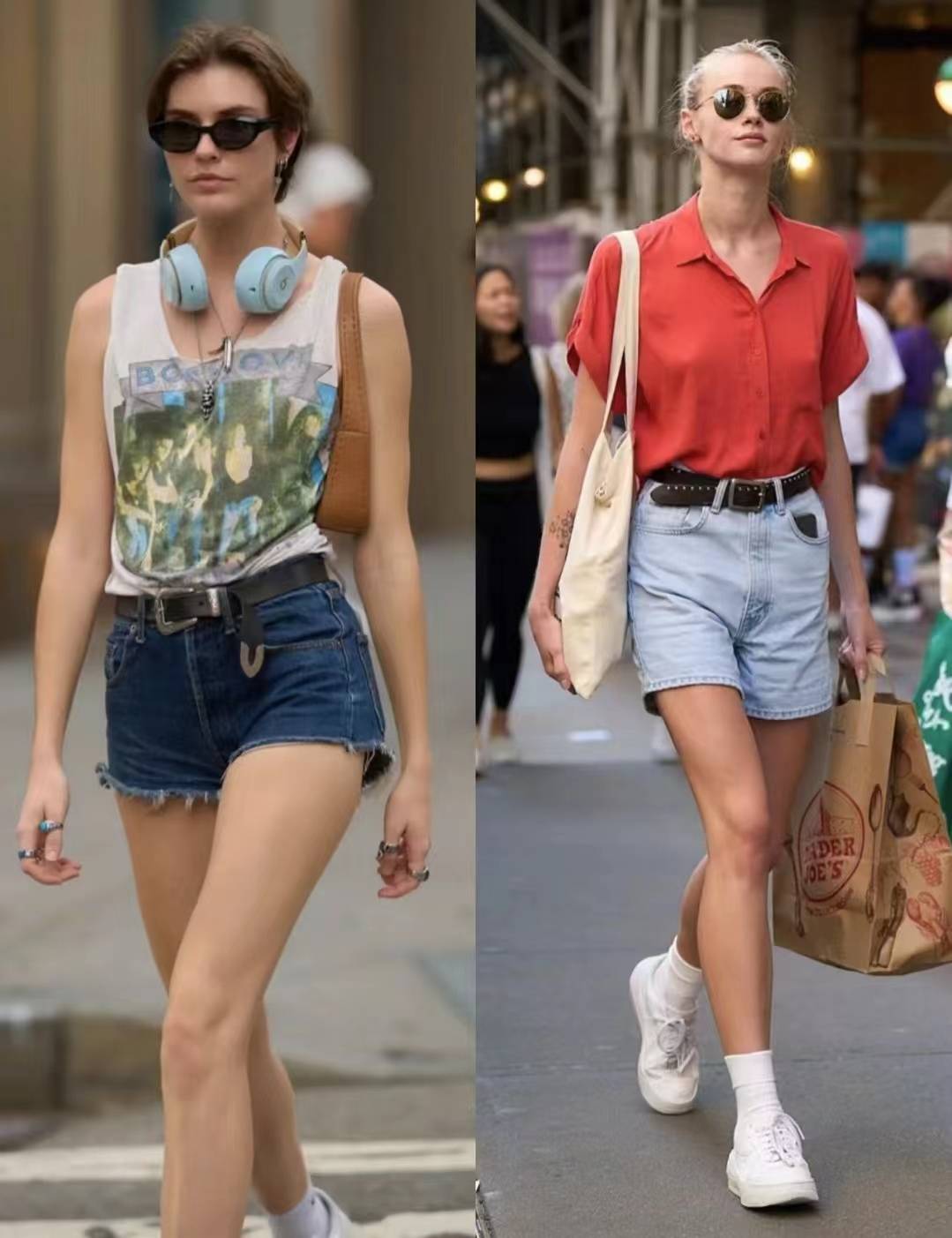 高腰短裤怎么搭配上衣和鞋子好看图片_look_衬衫_时尚