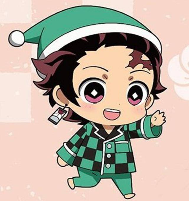 《鬼灭之刃》主角的q版睡衣造型,这样的祢豆子真是过分可爱啊!