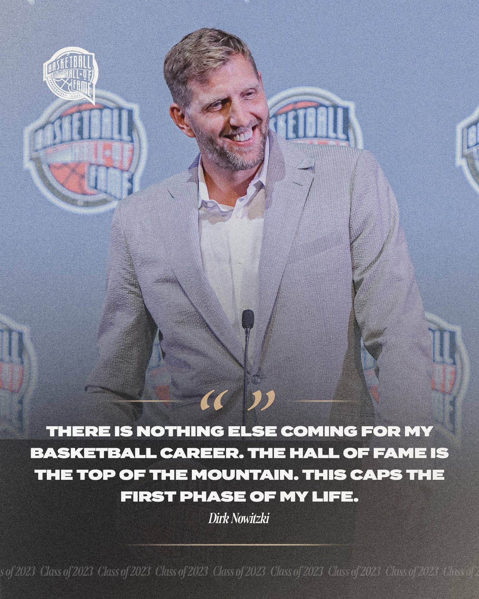 德克-诺维茨基表示,自从一起入选名人堂以来,他和韦德在过去的几个月