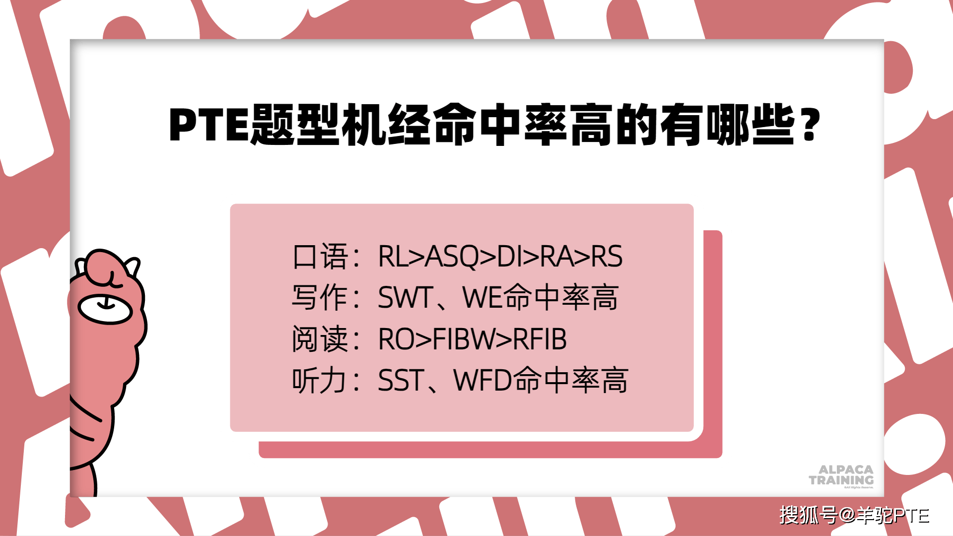 PTE题型机经命中率高的有哪些？带你GET制胜法宝_搜狐网