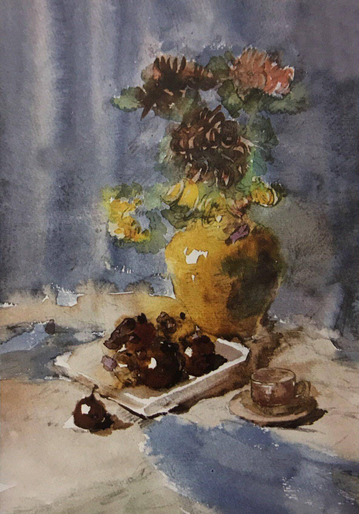 美术考级中九级,八级作品究竟有多难—水彩篇_花卉_静物_画面