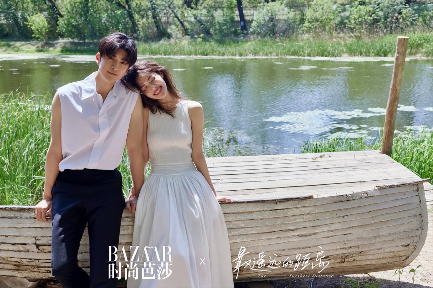 钟楚曦张云龙写真CP感超强！俊男美女魅力不可小觑_穿着_黑色_白色