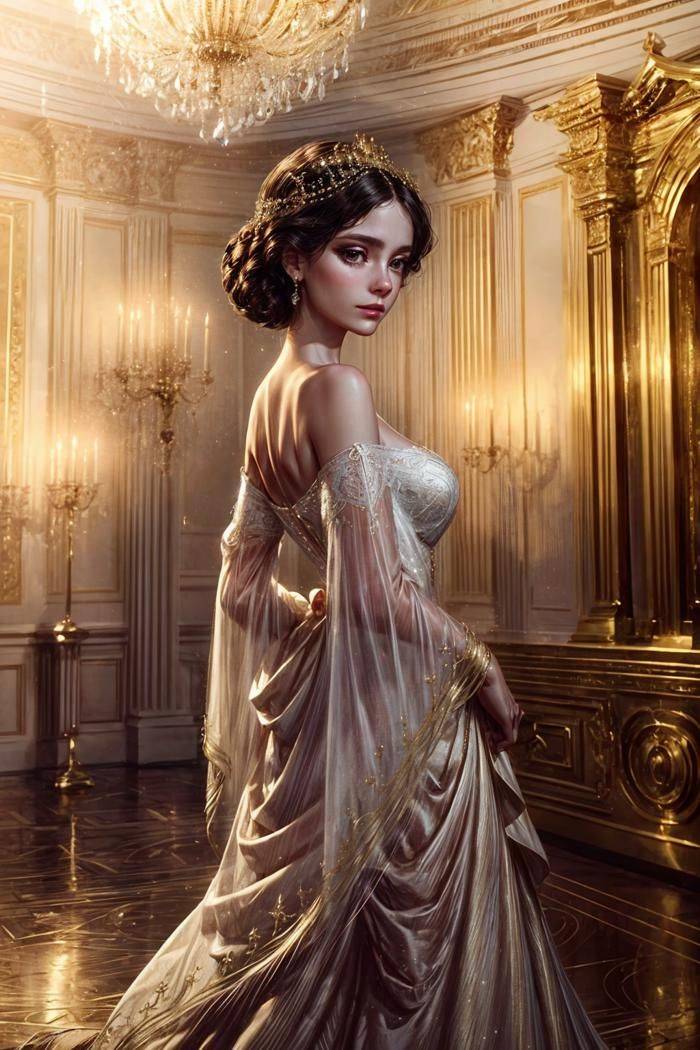 皇家风范:她如何用一件金色的礼服展现她的王者气质_艾莉丝_宴会_公主