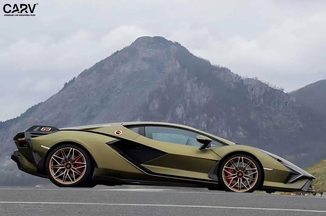 兰博基尼卡孚carv改色膜超哑幽灵绿,是森林暗藏的秘密!