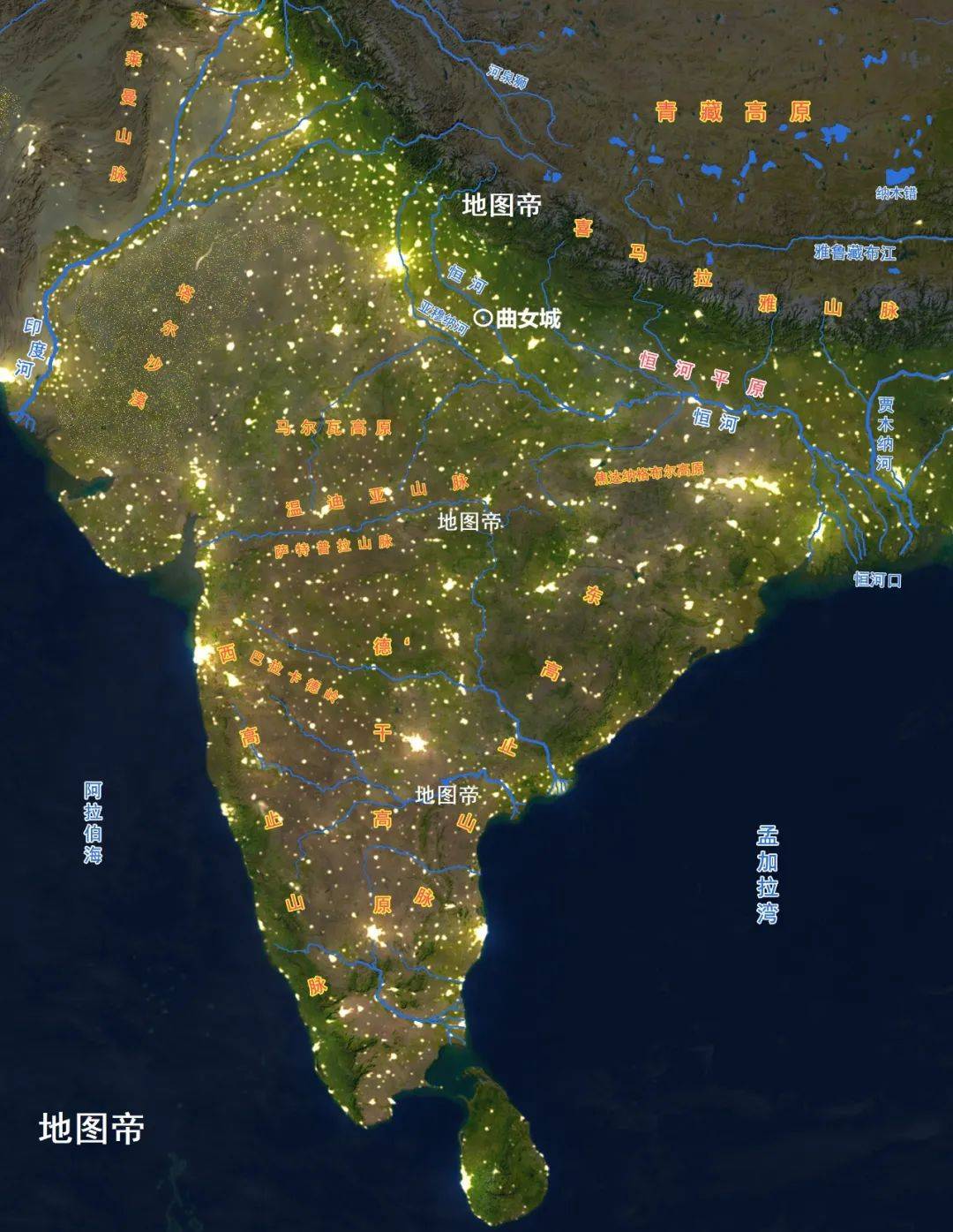 印度地图简笔画 彩色图片