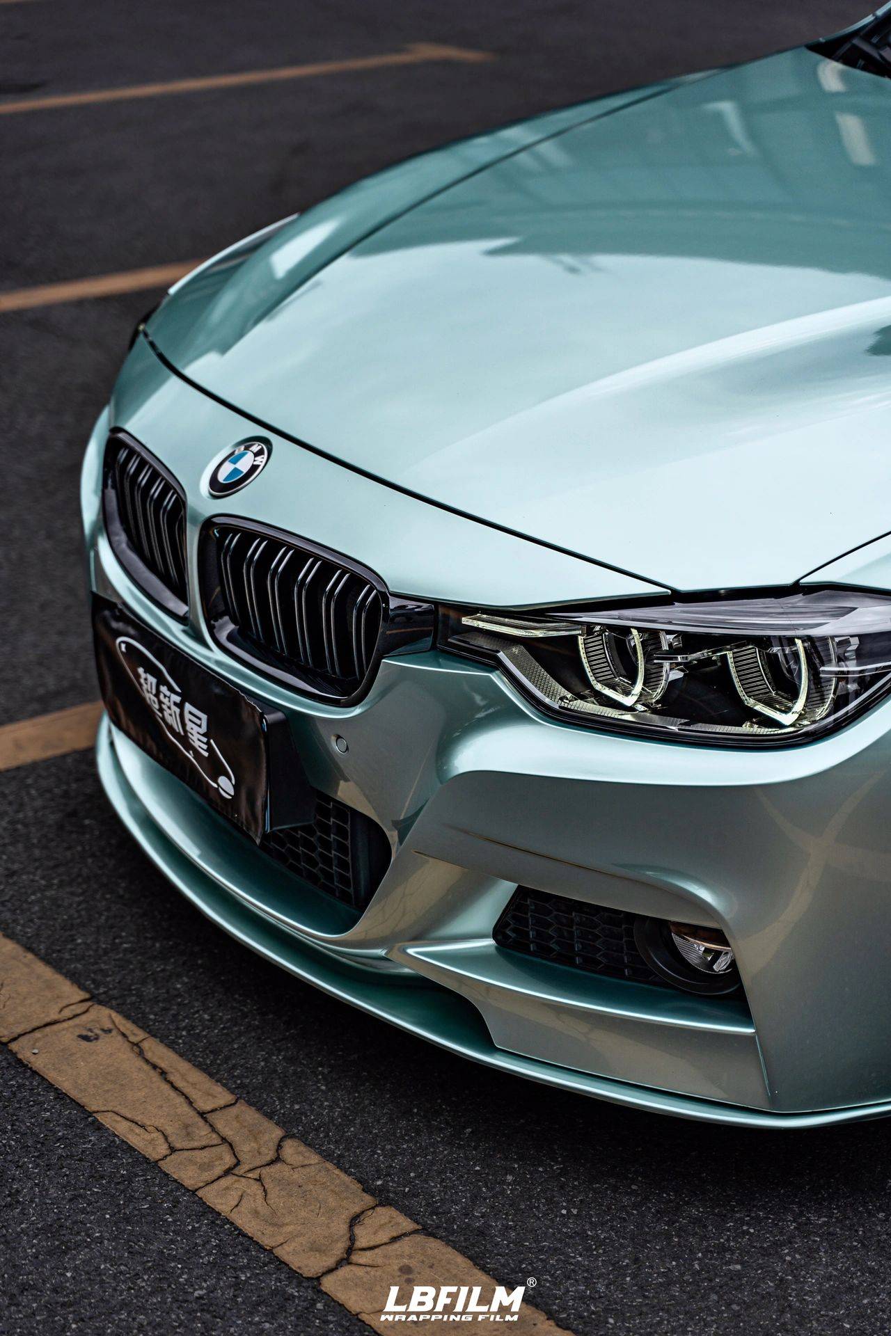 宝马lb改色膜液态金属格莱斯青,这也太清爽了吧_颜色_广东_绿色