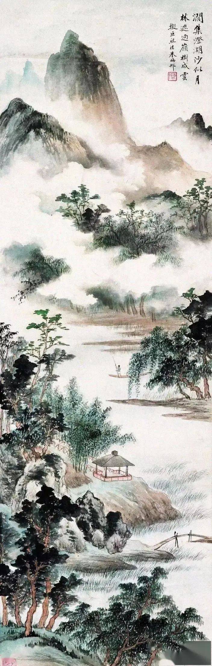 大师朱梅邨的山水作品，雄厚有气势_搜狐网
