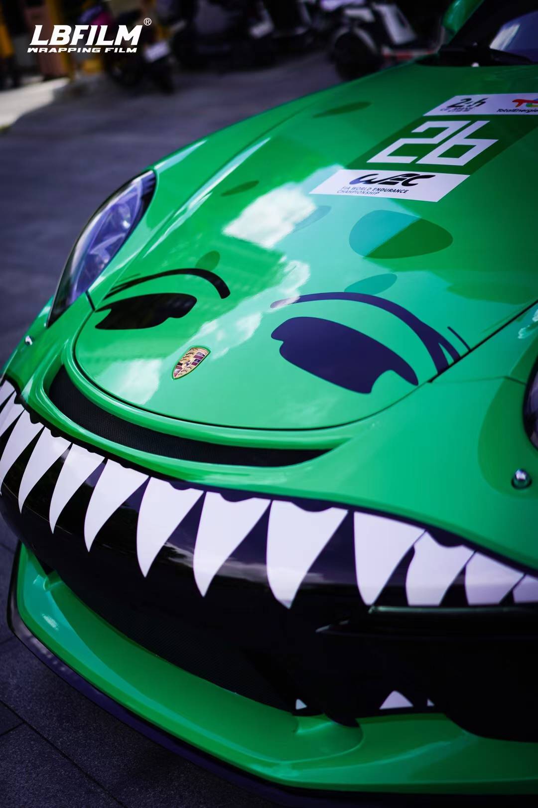 汽车膜品牌#保时捷911gt3-霸王龙彩绘#渐变系列,改色拉花,主题定制