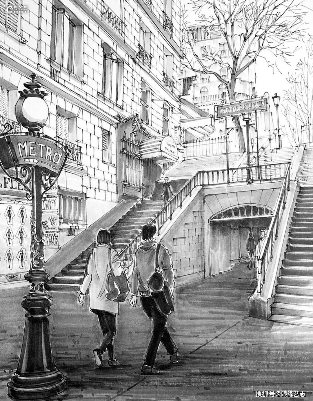 景深、明暗与负空间：城市素描者Stephen Travers的黑白巴黎_搜狐网