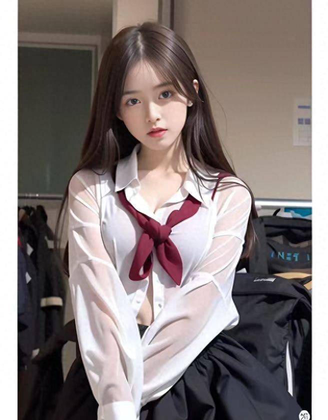 ai画035:青春活泼的jk衣少女_活力_笑容_头发