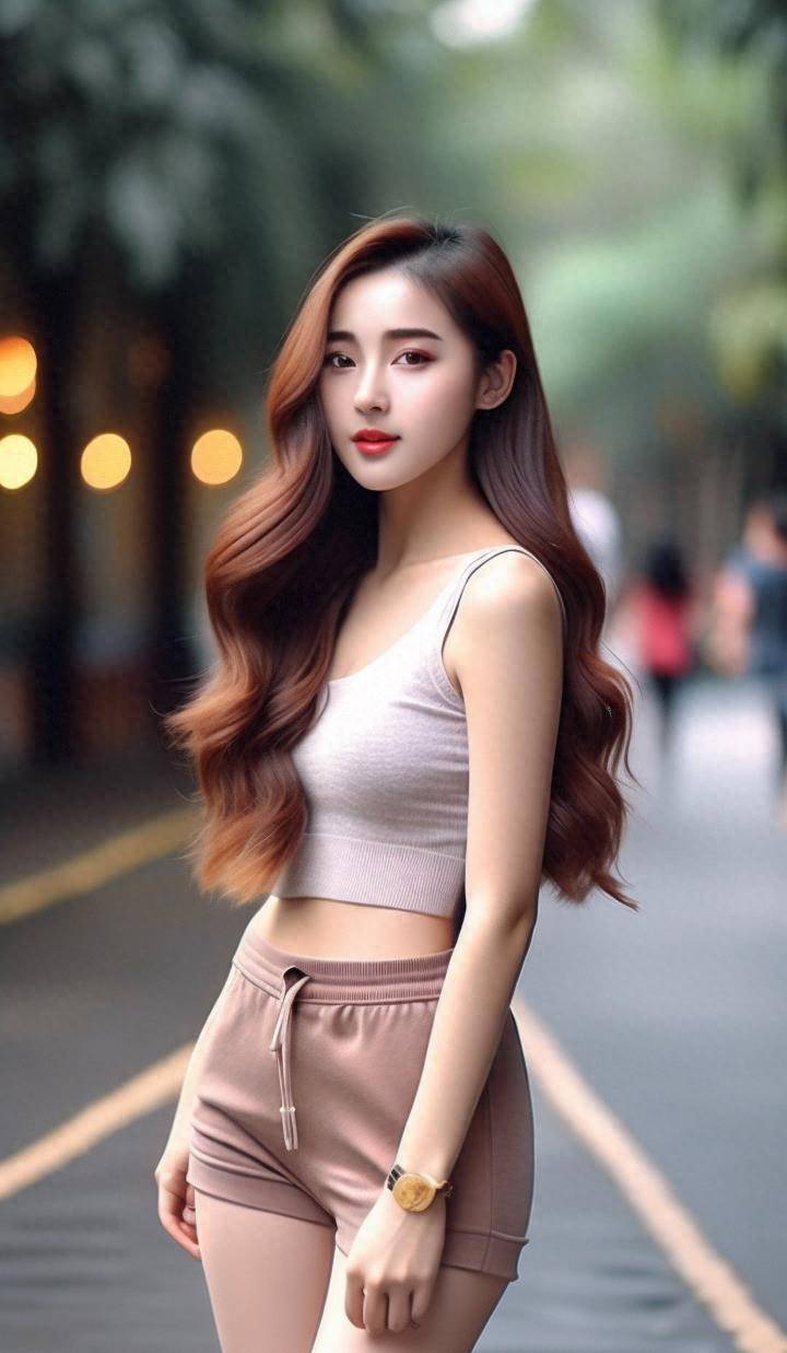 2023上海美女长发波浪照片