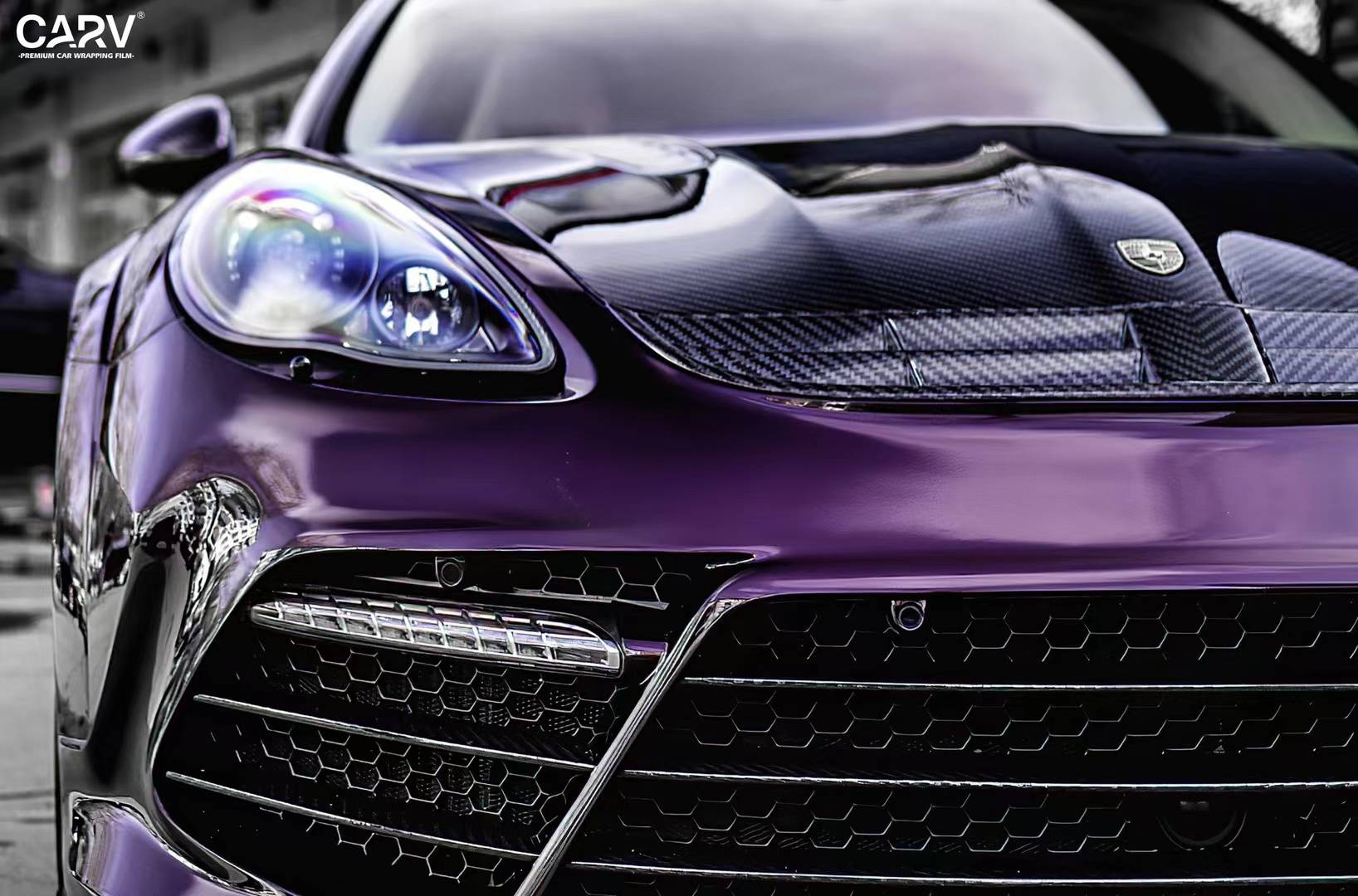 帕拉梅拉turbo卡孚改色膜白金紫水晶,散发浓郁深邃魅力的深紫色_搜狐