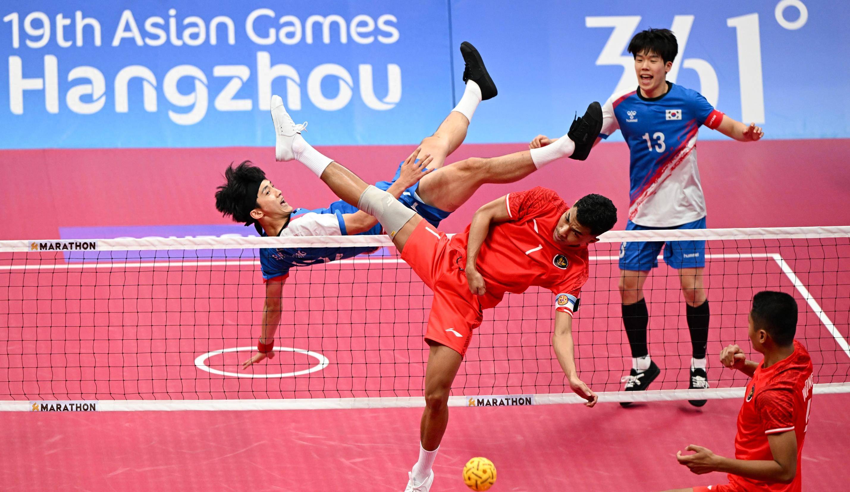 (杭州亚运会)藤球-男子单组团体预选赛赛况_西亚队_陈钟昊_选手